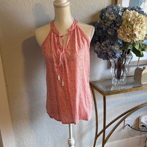 Escapada sleeveless halter neck line blouse with beaded tassels. Size XS